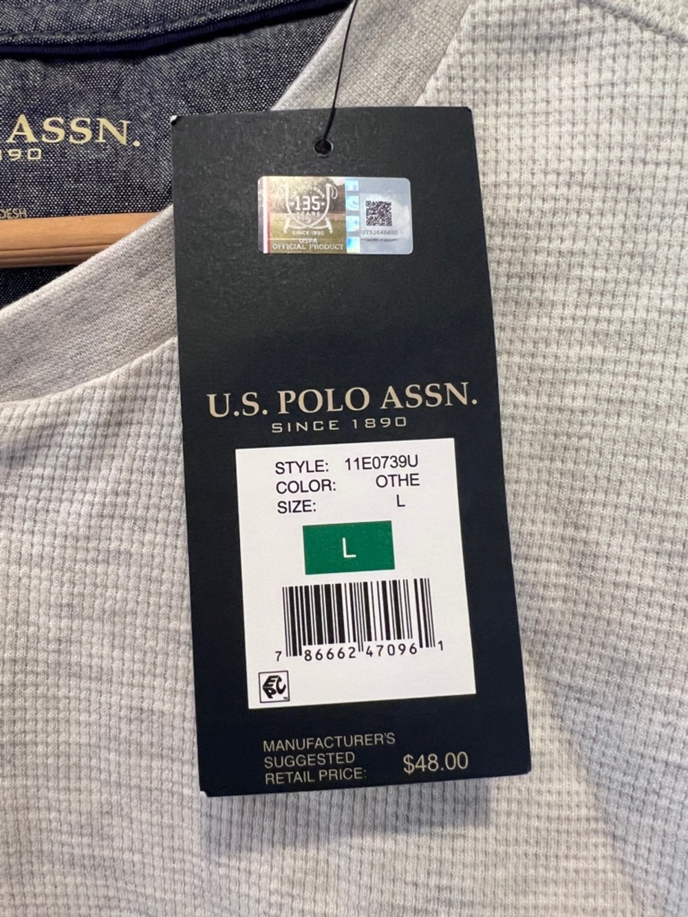 U.S. Polo Assn. Light Gray Henley Long-Sleeve Shirt - Picture 2 of 5